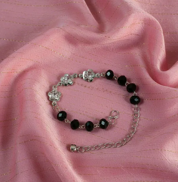 White_Black_Crystal_Beaded_Bracelet_For_Women
