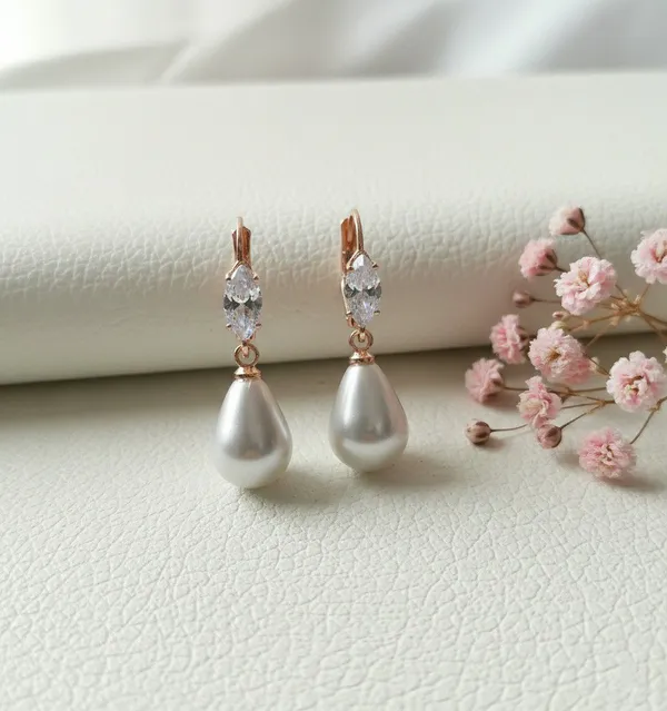 Rose_Gold_Crystal_Pearl_Teardrop_Drop_Earrings_For_Women