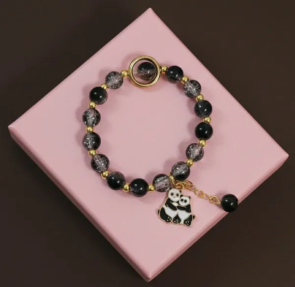 Black_Beaded_Panda_Charm_Bracelet_For_Women