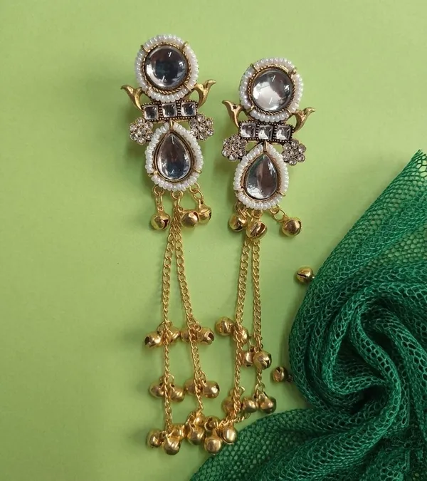 Gold_Tone_Stone_Embellished_Long_Drop_Earrings_For_Women