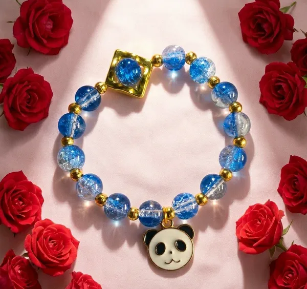 Blue_Beaded_Panda_Charm_Bracelet_For_Women