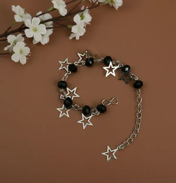 Black_Beaded_Star_Charm_Anklet_For_Women