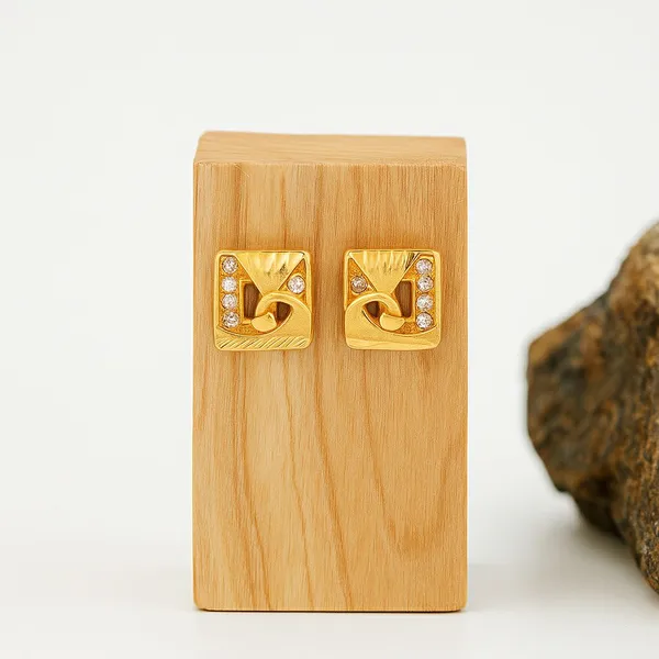 Gold_Tone_Square_Clear_Stone_Stud_Earrings_For_Women