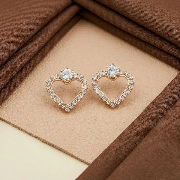 Gold_Tone_Heart_Stone_Stud_Earrings_For_Women
