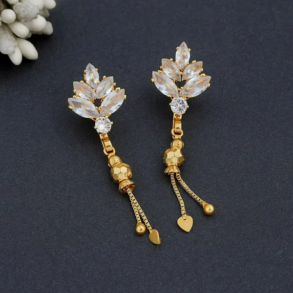 Gold_Tone_Floral_Dangle_Earrings_For_Women