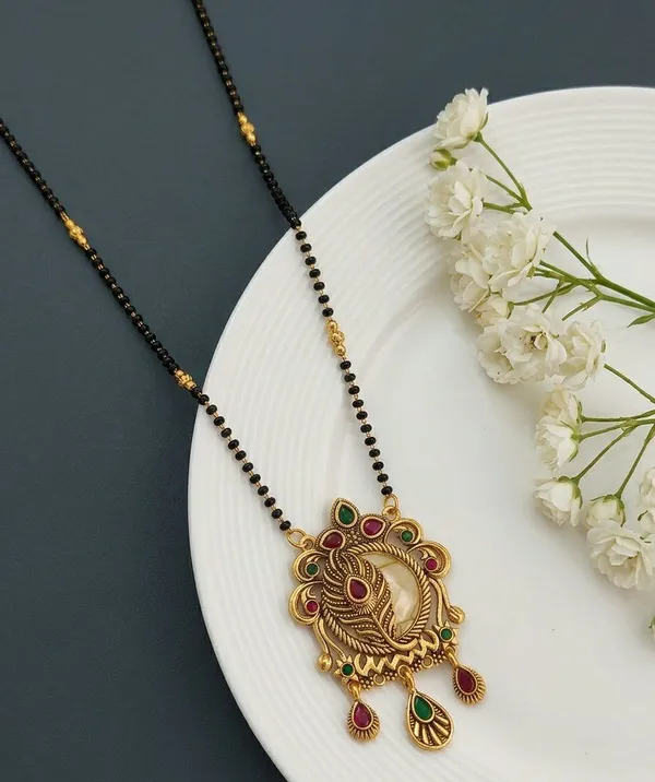 Black_Gold_Tone_Peacock_Pendant_Mangalsutra_Necklace_For_Women