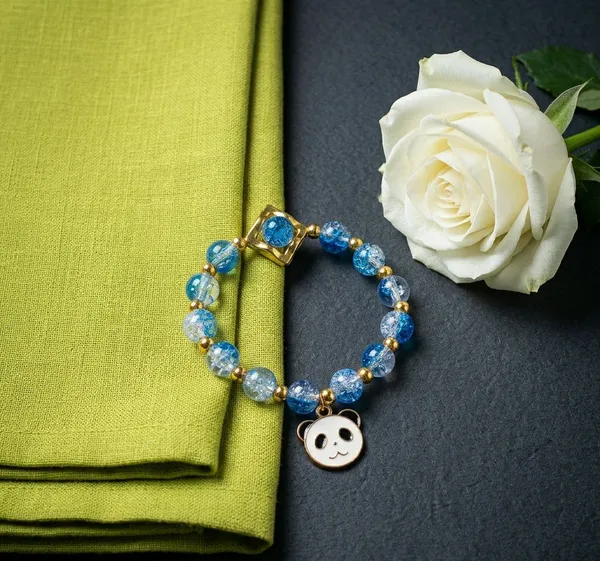 Blue_Beaded_Panda_Charm_Bracelet_For_Women