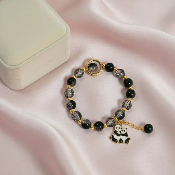 Black_Beaded_Panda_Charm_Bracelet_For_Women