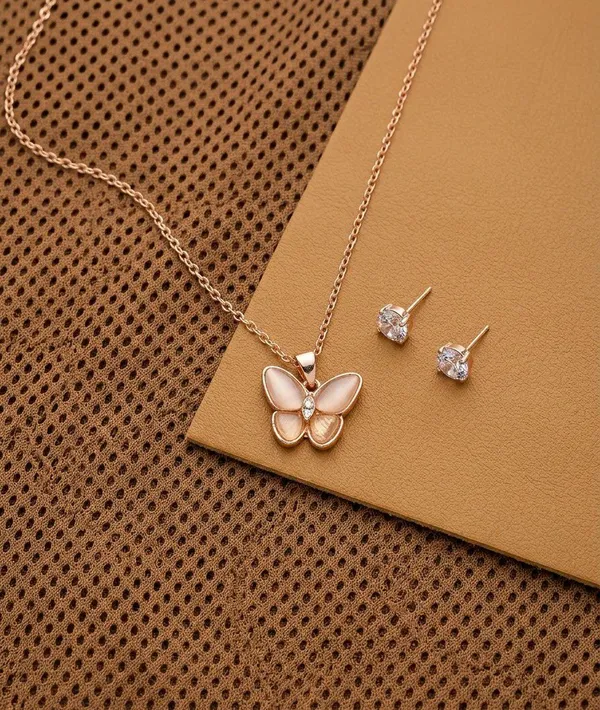 Rose_Gold_Butterfly_Pendant_Necklace_Earrings_Set_For_Women