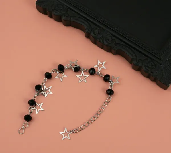Black_Beaded_Star_Charm_Anklet_For_Women
