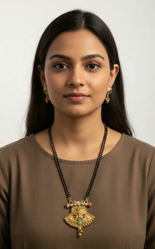 Gold_Tone_Beaded_Mangalsutra_Necklace_Set_For_Women