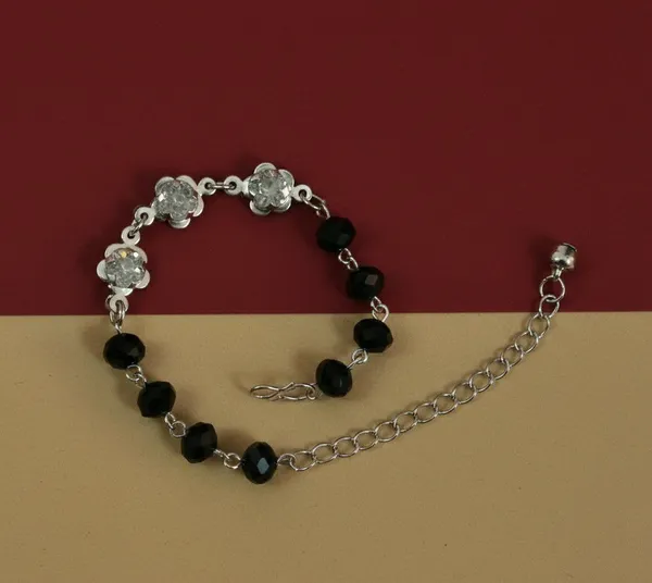 White_Black_Crystal_Beaded_Bracelet_For_Women