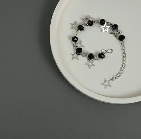 Black_Beaded_Star_Charm_Anklet_For_Women
