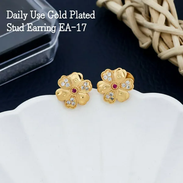 Gold_Plated_Floral_Stud_Earrings_For_Women