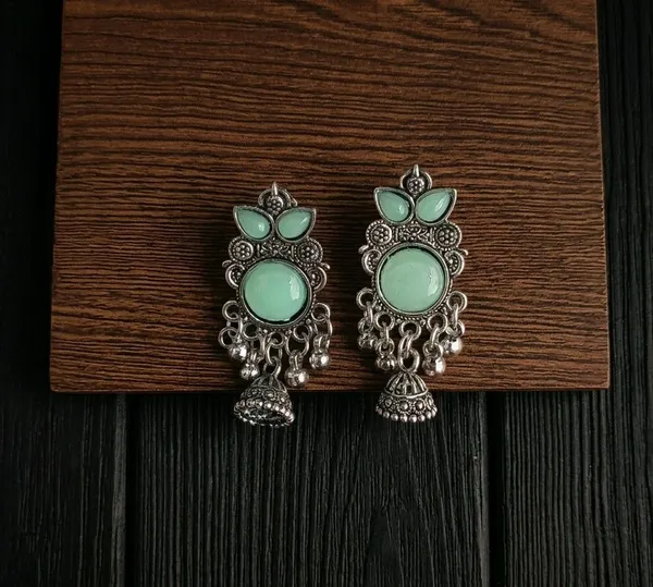 Green_Oxidised_Metal_Floral_Jhumka_Earrings_For_Women