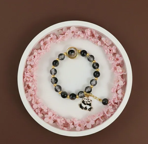 Black_Beaded_Panda_Charm_Bracelet_For_Women