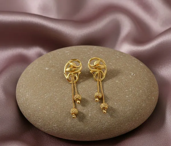 Gold_Tone_Layered_Chain_Drop_Earrings_For_Women