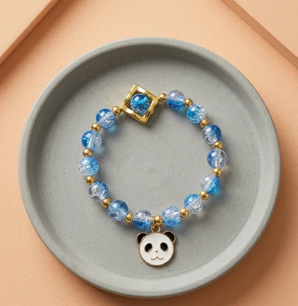 Blue_Beaded_Panda_Charm_Bracelet_For_Women