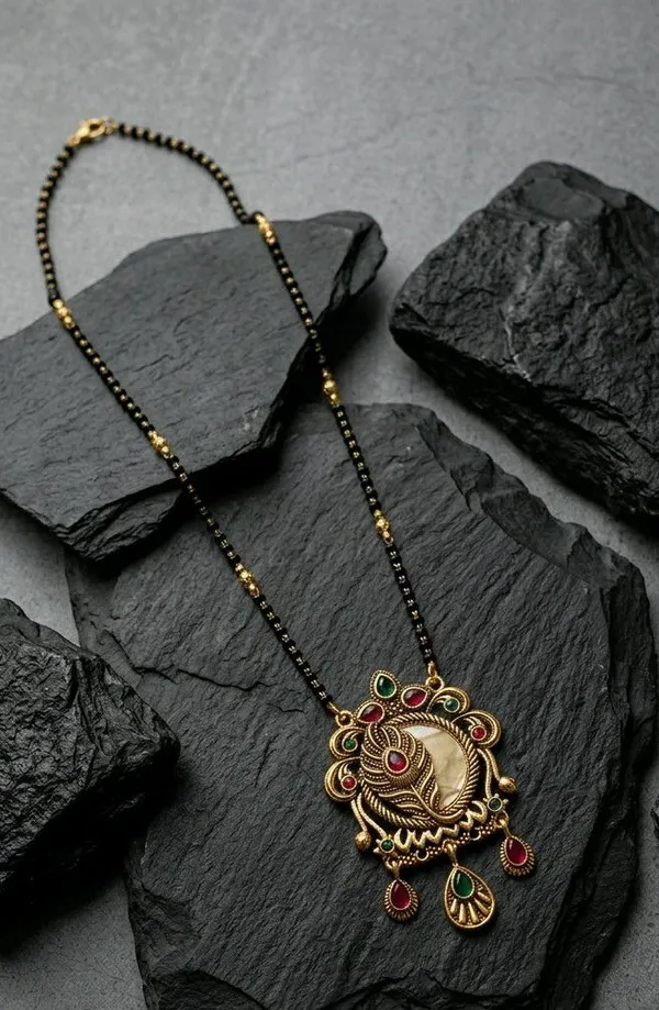 Black_Gold_Tone_Peacock_Pendant_Mangalsutra_Necklace_For_Women