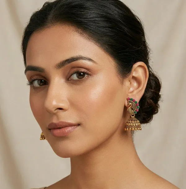 Gold_Tone_Peacock_Stone_Jhumka_Earrings_For_Women