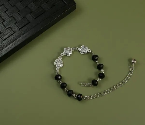 White_Black_Crystal_Beaded_Bracelet_For_Women
