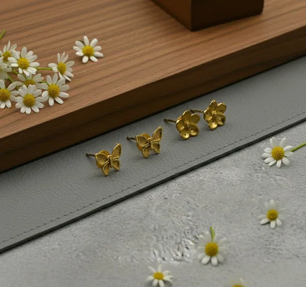 Gold_Tone_Butterfly_And_Flower_Stud_Earrings_Set_For_Women