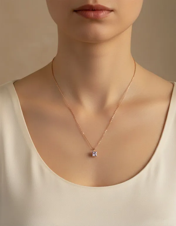 Rose_Gold_Tone_Square_Stone_Pendant_Necklace_For_Women