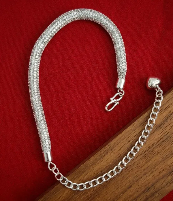 Silver_Tone_Mesh_Chain_Anklet_For_Women
