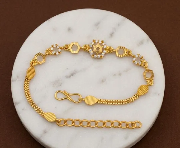 Gold_Tone_Stone_Embellished_Chain_Bracelet_For_Women