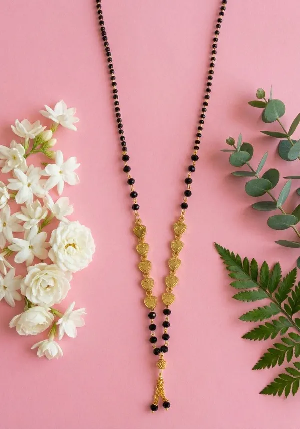 Gold_Tone_Black_Beaded_Heart_Motif_Mangalsutra_Necklace_For_Women