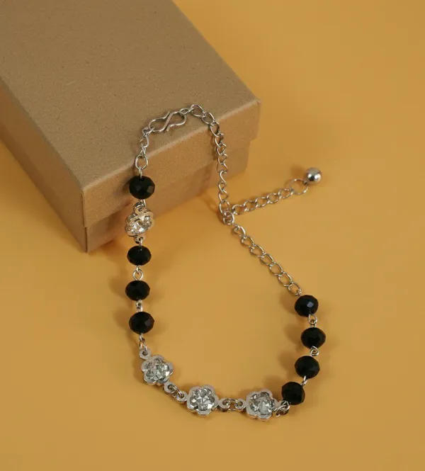 White_Black_Crystal_Beaded_Bracelet_For_Women