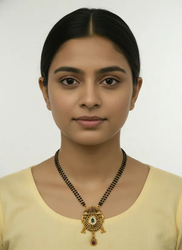 Gold_Tone_Green_Stone_Floral_Pendant_Mangalsutra_For_Women