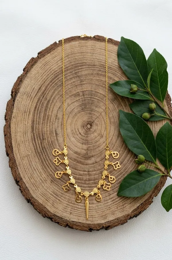 Gold_Tone_Charm_Collar_Necklace_For_Women