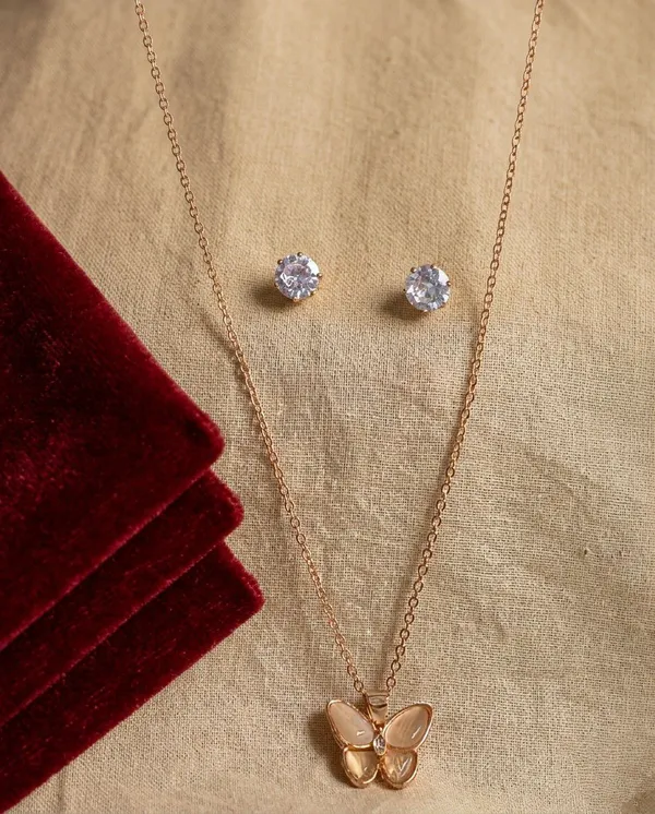 Rose_Gold_Butterfly_Pendant_Necklace_Earrings_Set_For_Women