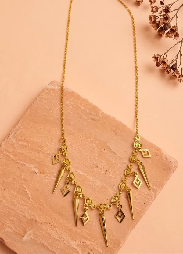 Gold_Tone_Geometric_Charm_Statement_Necklace_For_Women