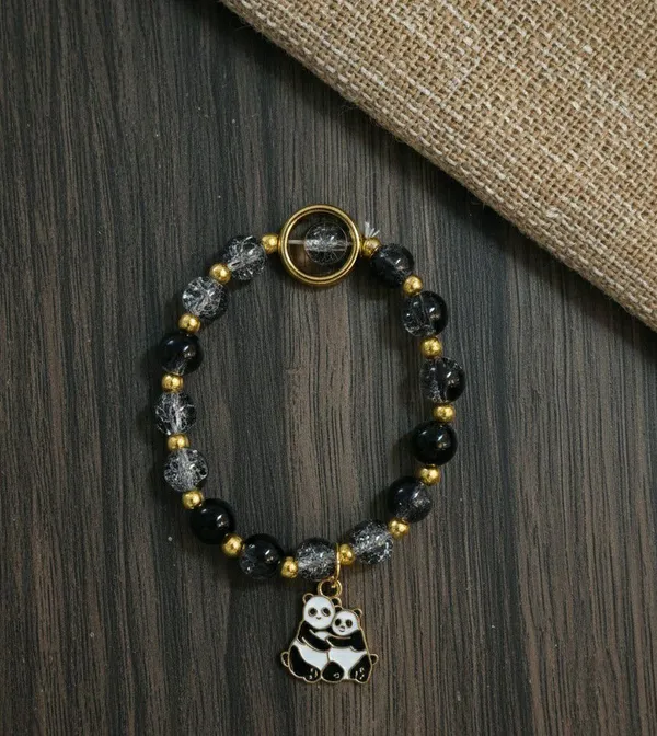 Black_Beaded_Panda_Charm_Bracelet_For_Women