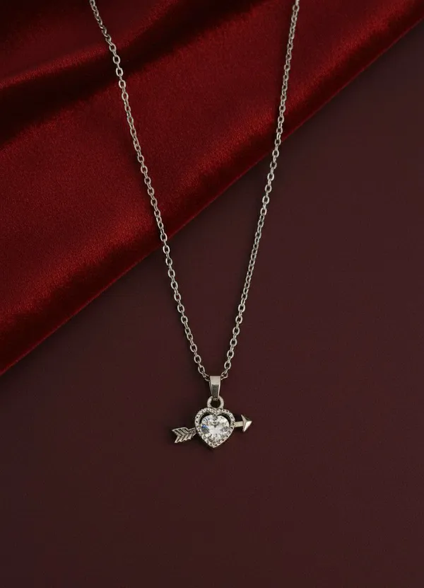 Silver_Tone_Heart_Arrow_Stone_Pendant_Necklace_For_Women