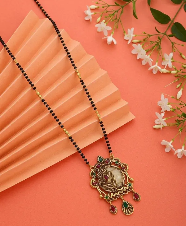 Black_Gold_Tone_Peacock_Pendant_Mangalsutra_Necklace_For_Women