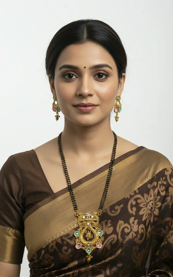 Gold_Tone_Beaded_Mangalsutra_Necklace_Set_For_Women
