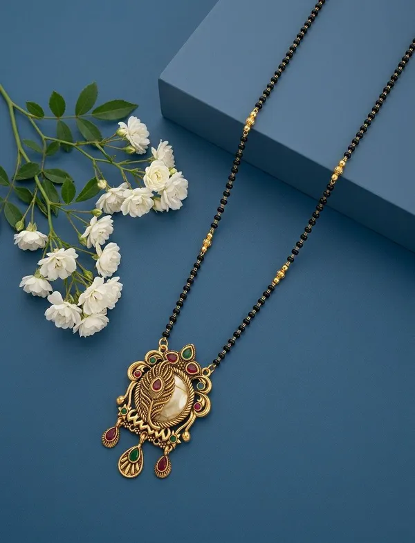Black_Gold_Tone_Peacock_Pendant_Mangalsutra_Necklace_For_Women