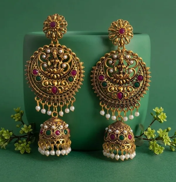 Gold_Tone_Temple_Jhumka_Earrings_For_Women