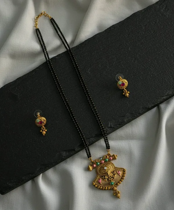 Gold_Tone_Beaded_Mangalsutra_Necklace_Set_For_Women