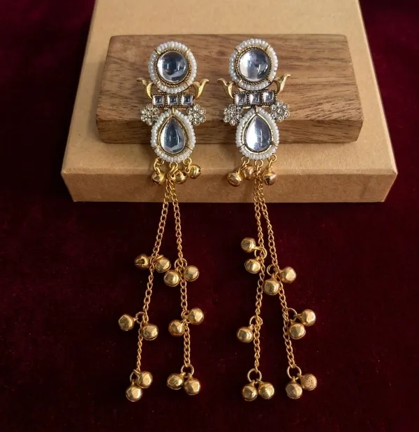 Gold_Tone_Stone_Embellished_Long_Drop_Earrings_For_Women