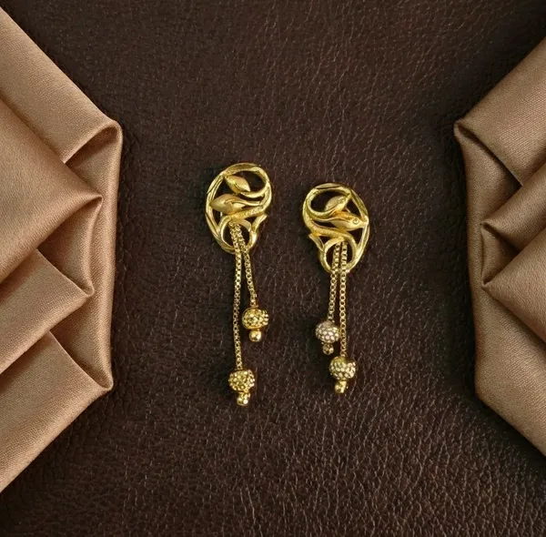 Gold_Tone_Layered_Chain_Drop_Earrings_For_Women