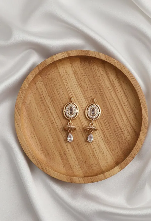 Gold_Tone_Green_Stone_Circular_Jhumka_Earrings_For_Women
