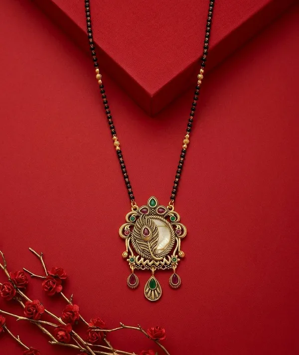 Black_Gold_Tone_Peacock_Pendant_Mangalsutra_Necklace_For_Women