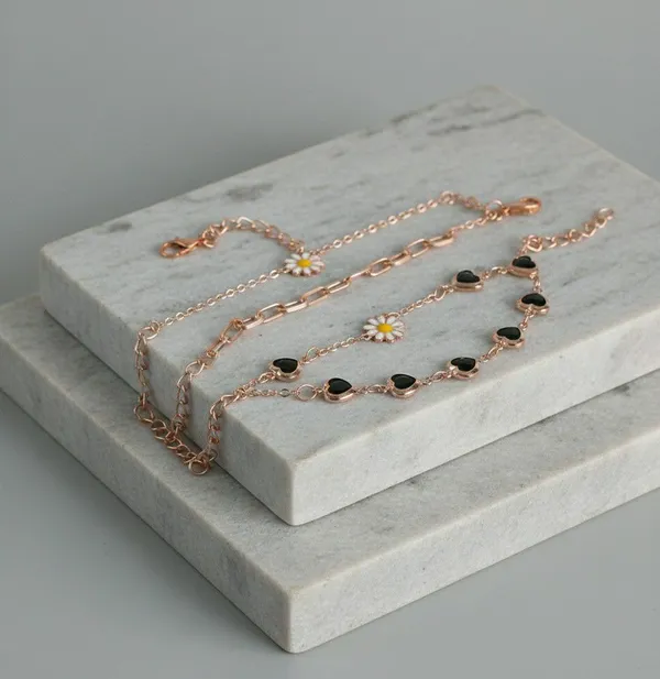 Rose_Gold_Tone_Layered_Heart_Daisy_Charm_Bracelet_Set_For_Women
