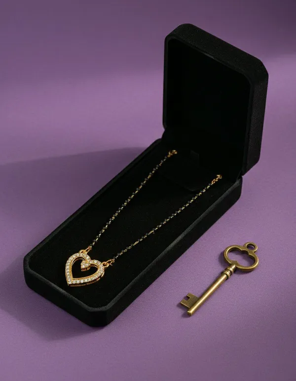 Gold_Tone_Black_Beaded_Heart_Pendant_Mangalsutra_For_Women