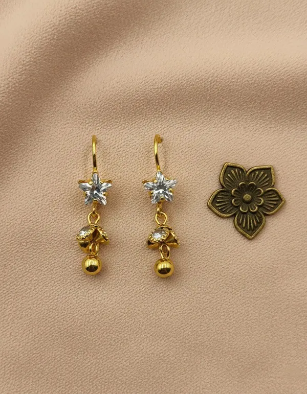 Gold_Tone_Floral_Bead_Drop_Earrings_For_Women