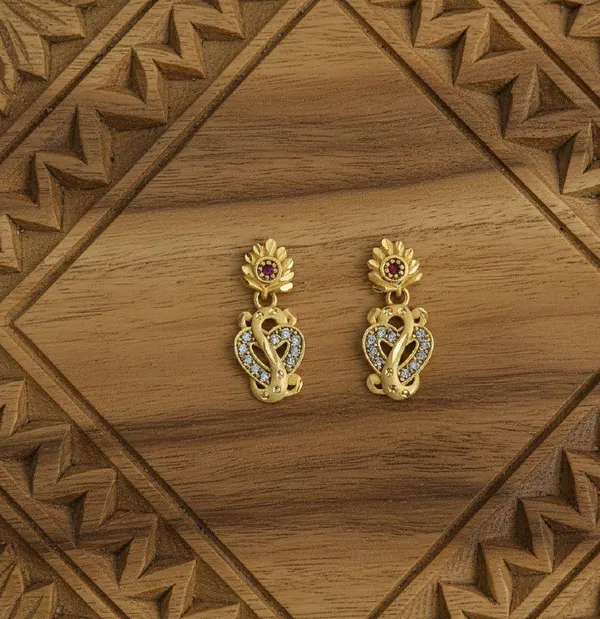 Gold_Tone_Floral_Stone_Studded_Drop_Earrings_For_Women